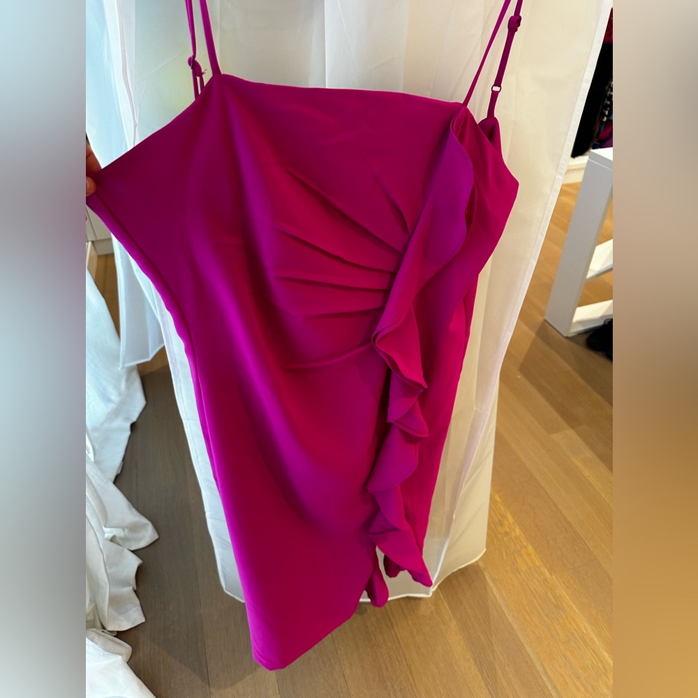 Idem Ditto adjustable strap ruffle front with slit dress